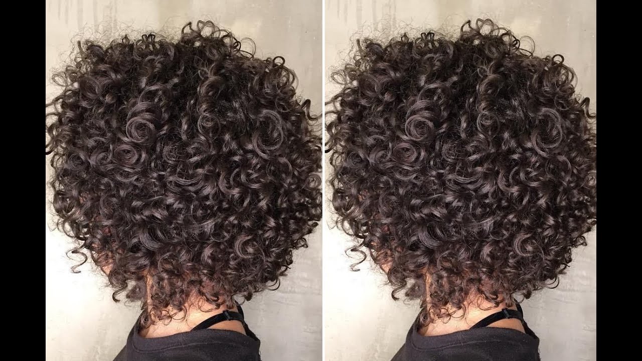 Horizontal Graduation Bob Haircut on Curly Hair | Textured Bob Haircut Step by step