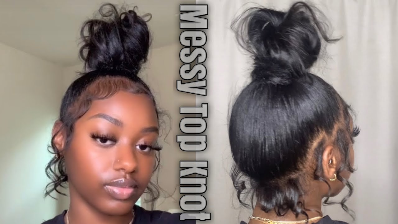 Messy Top Knot Bun With Curls Hair Tutorial