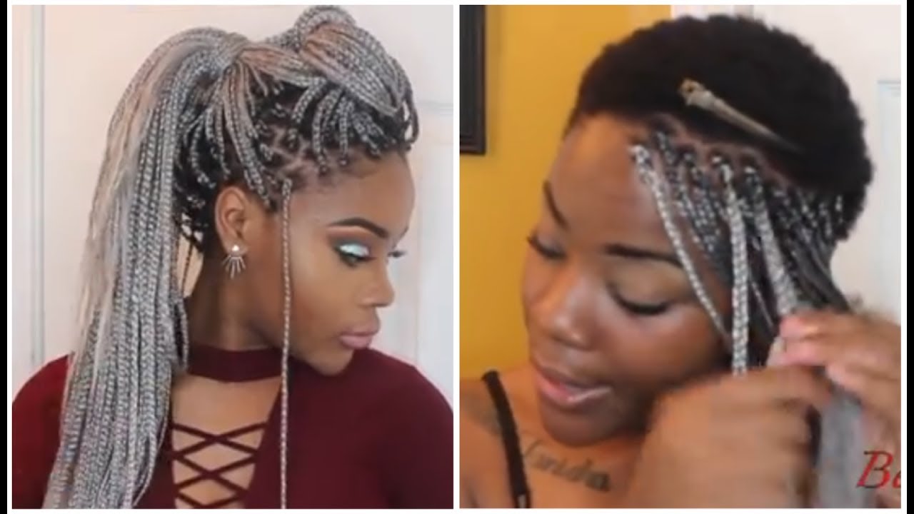Box Braids On Extremely Short 4C Hair| Waist length + styles
