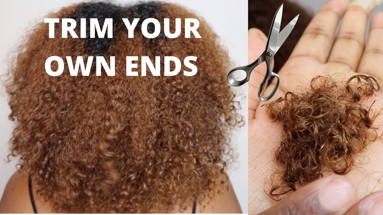 HOW I TRIM MY OWN ENDS ON NATURAL CURLY HAIR | TYPE 3C/4A HAIR