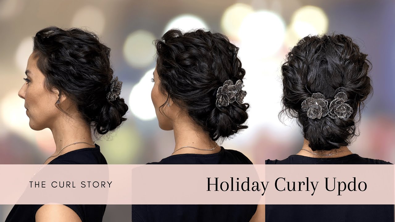 Curly Updo for the Holidays |   Easy Curly Hairstyles
