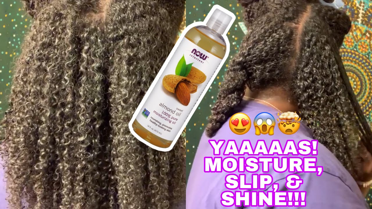 SWEET ALMOND OIL PRE-POO TREATMENT FOR NATURAL HAIR GROWTH, MOISTURE, & SHINE!! | Curly Tells