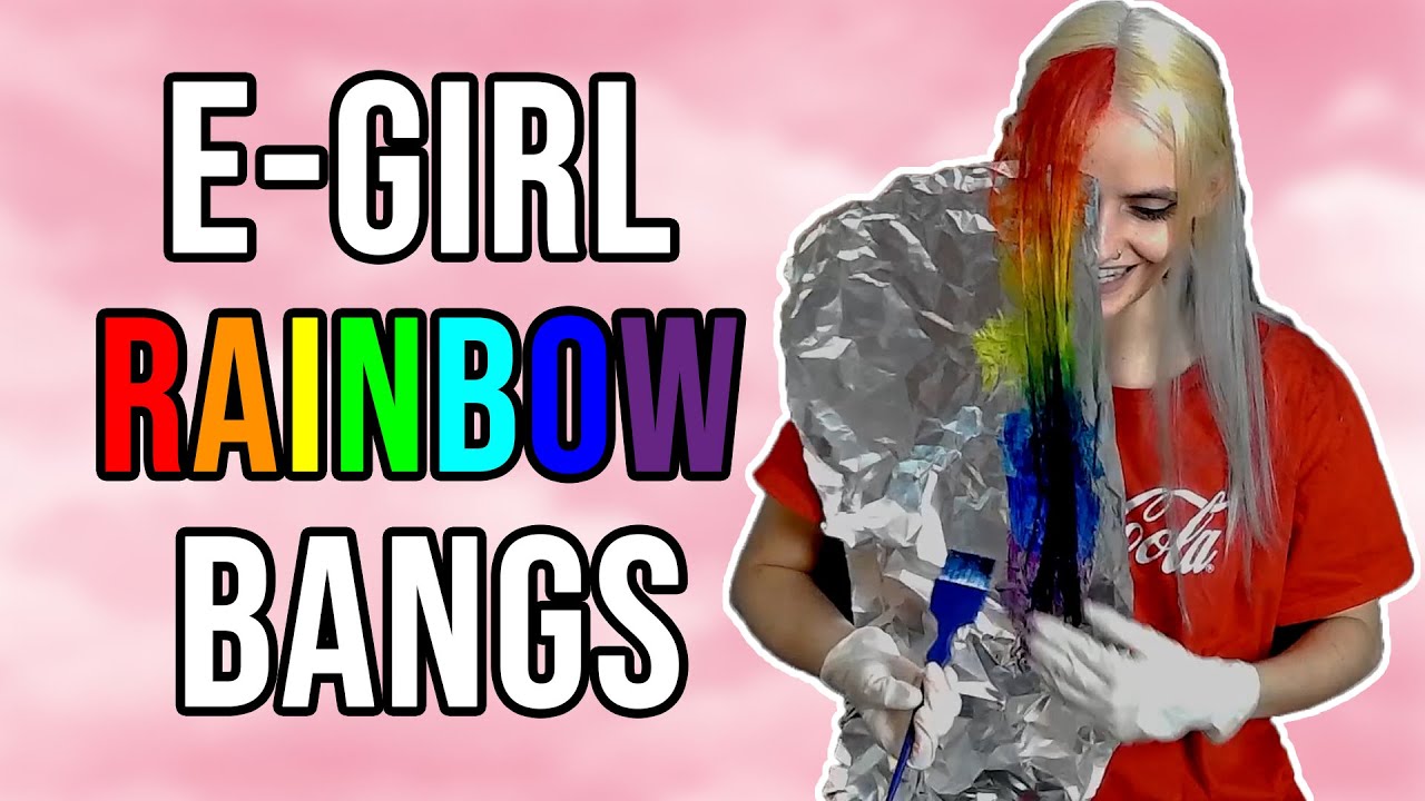Dyeing E-Girl Rainbow Bangs using Arctic Fox Hair Color