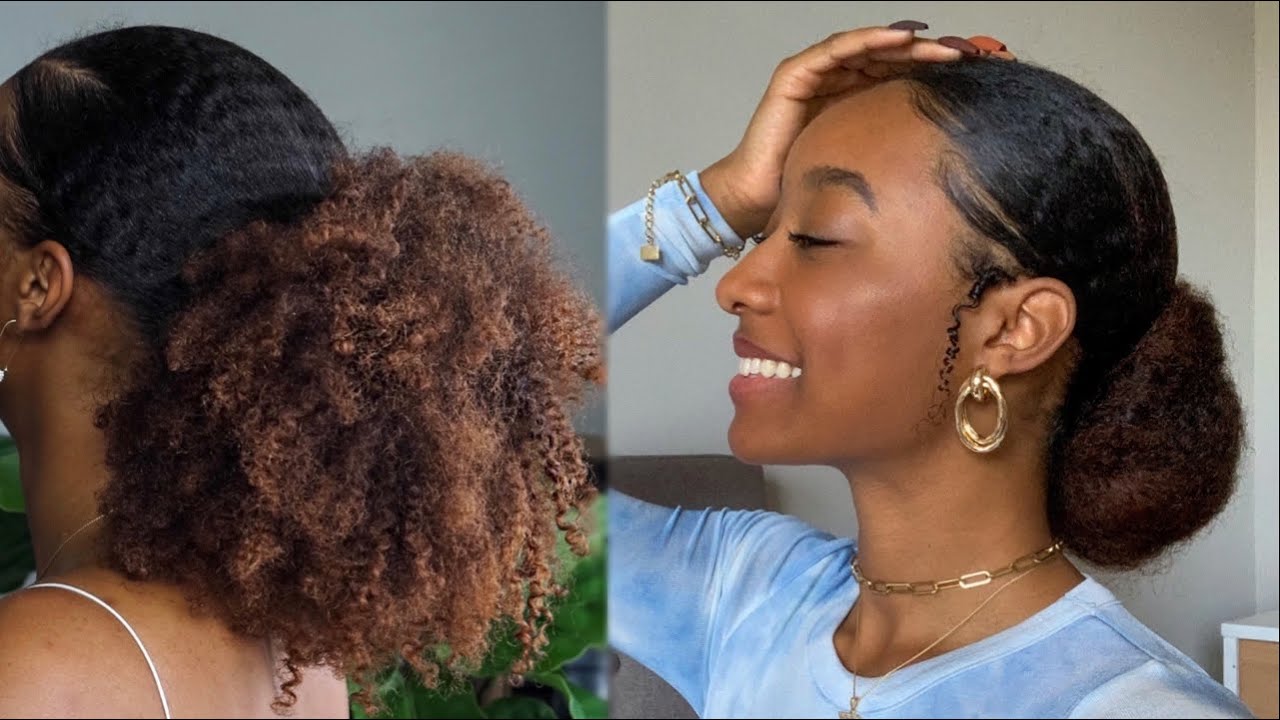 How I Achieve Sleek Low Buns/ Ponytails on My THICK Natural Hair