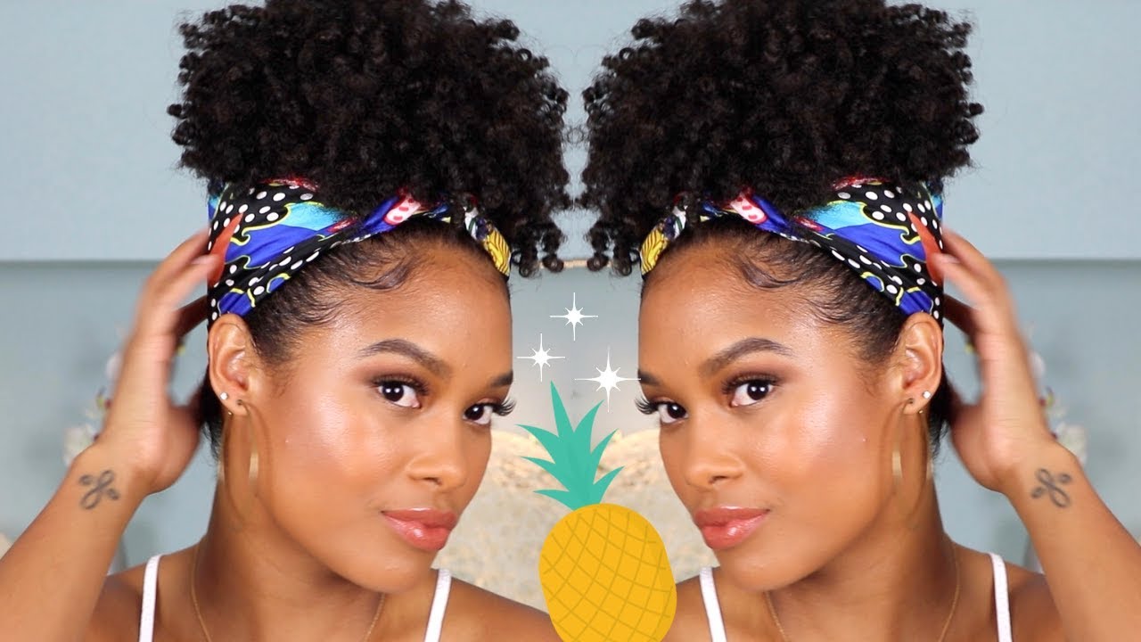 summer hairstyle: pineapple tutorial for short natural hair