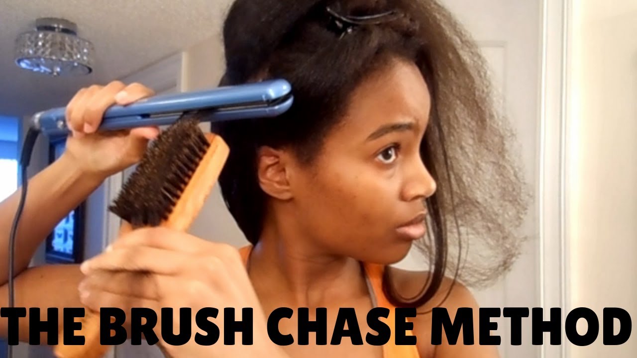 The Brush Chasing Method: Easiest Way To Flat Iron Natural Hair