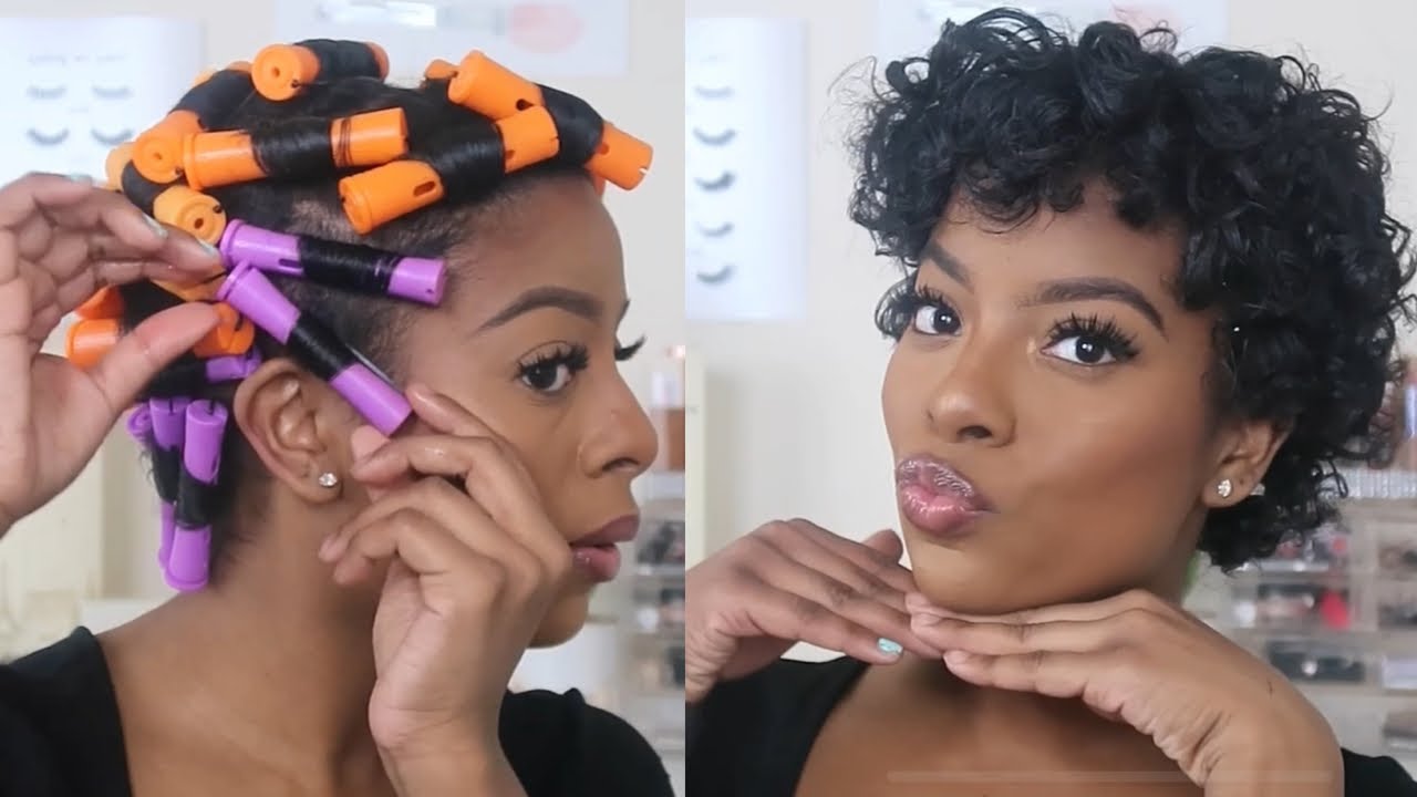 PERM ROD SET ON SHORT NATURAL HAIR | Quick and Easy