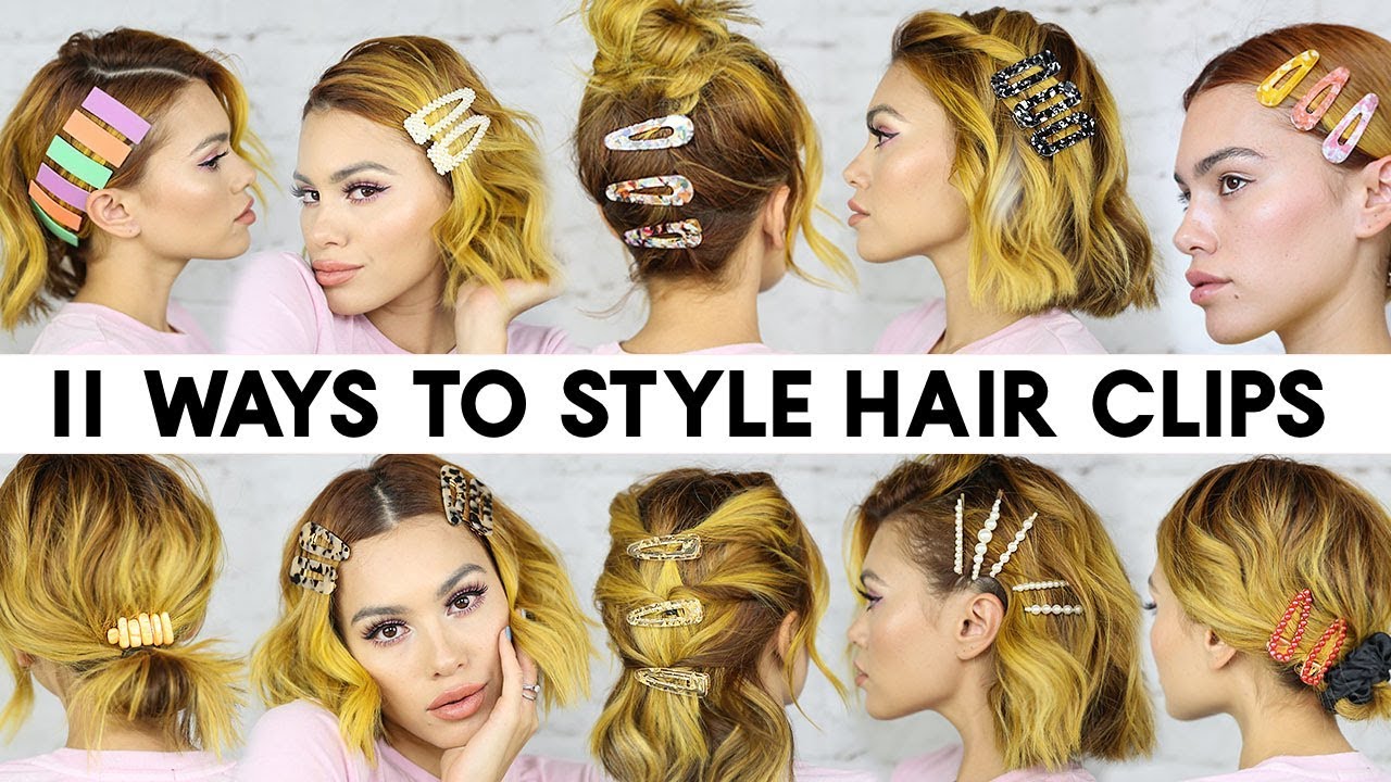 11 EASY Ways to Style HAIR CLIPS for Short Hair (Braidless)
