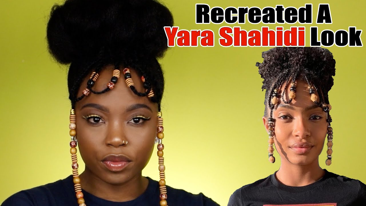 Trying Out Yara Shahidi Beaded Bangs Recreation | Type 4 Hair | Loaferette