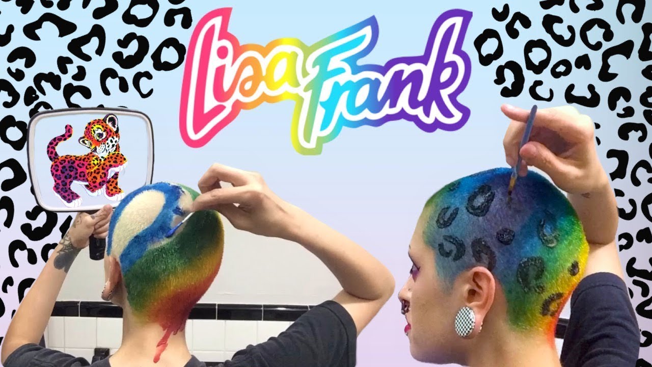 Lisa Frank Rainbow Leopard Print Buzz Cut Hair Color Tutorial