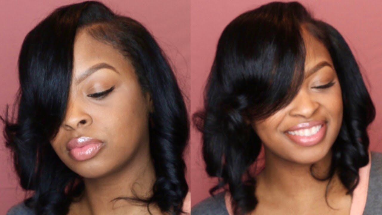 How To: Deep Side Bang & Curled Layers On Natural Straight Hair