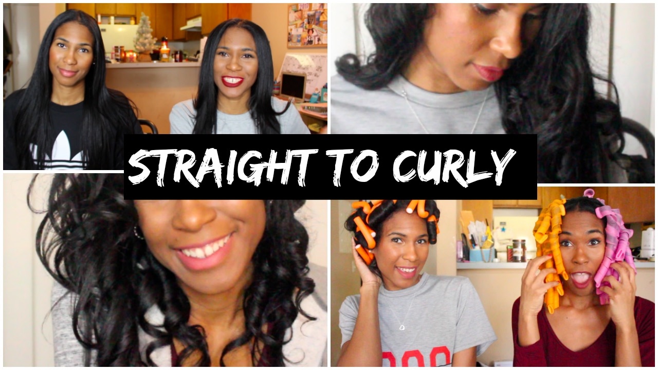 Straight To Curly Hair Routine #1 | Flexirods vs Curlformers on Long Relaxed Hair
