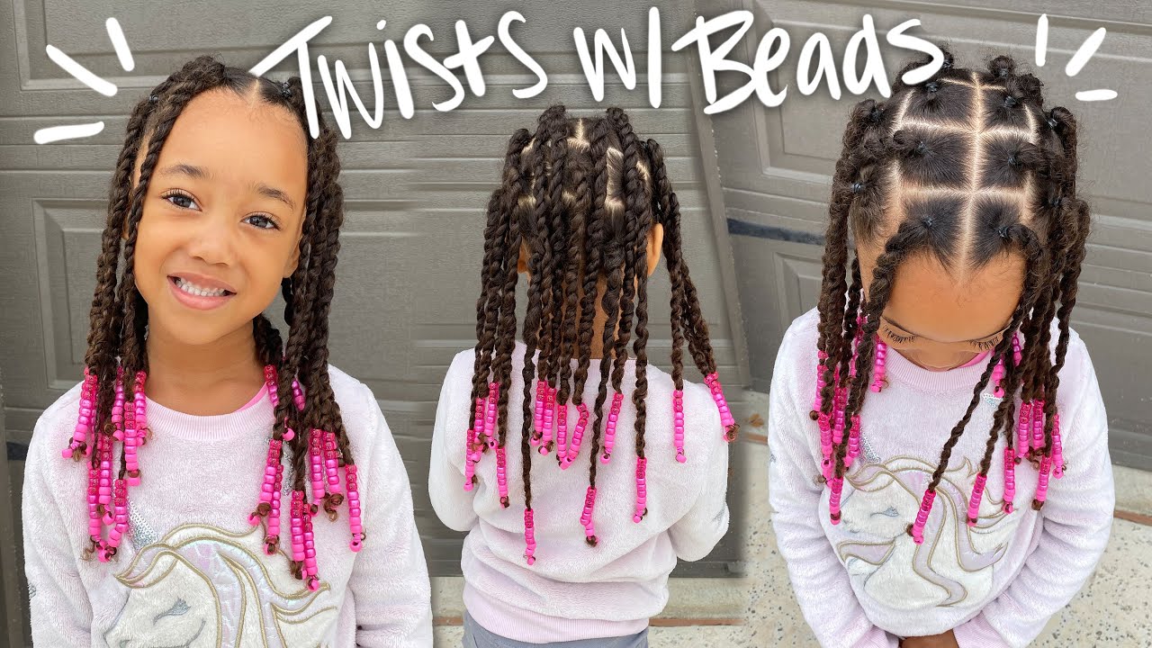 Easy Twists w/Beads! Styling Ziya's Curly Hair