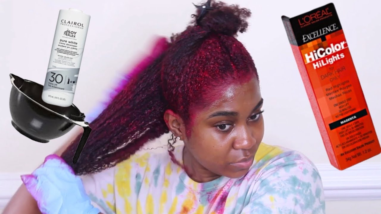 How I Dye My Natural Hair Burgundy | With No Bleach