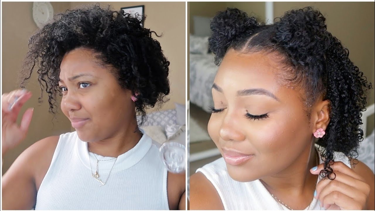 HOW TO: Easy Natural Hairstyle | Double Curly Puffs!