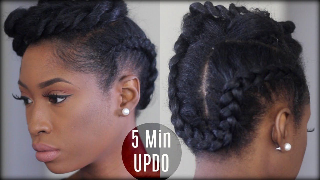 5 MINUTE TWIST BRAIDED UPDO | Natural Protective Hairstyles