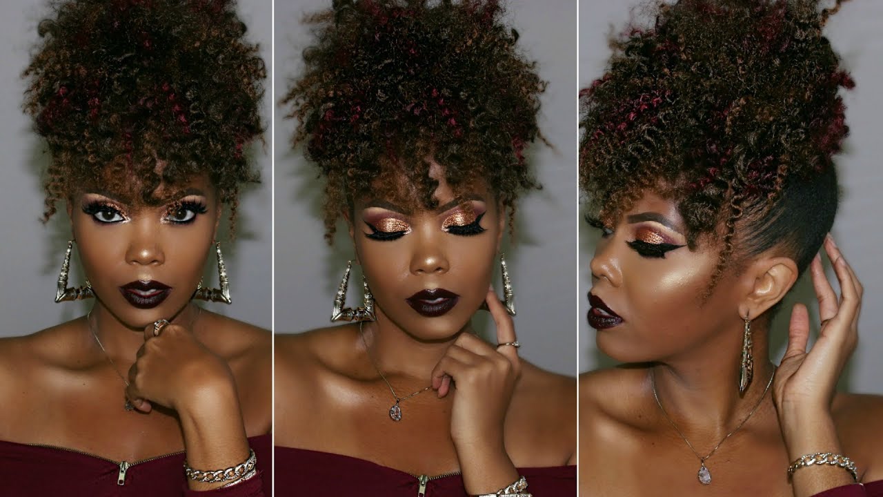 😍 $15 BRAIDLESS CROCHET HIGH PUFF TUTORIAL| UPDO NATURAL HAIRSTYLE |EASY PINEAPPLE UPDO | TASTEPINK
