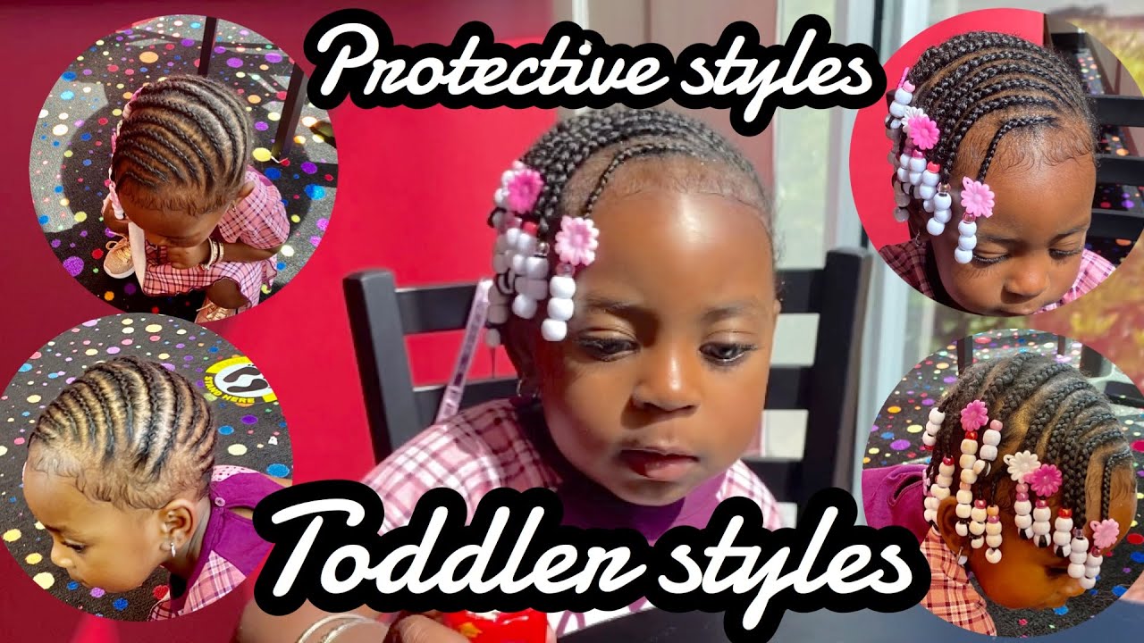 EASY PROTECTIVE STYLE FOR TODDLERS|NATURAL HAIRSTYLES FOR KIDS| KIDS BRAIDS| BIG BEADS| BRAID STYLES