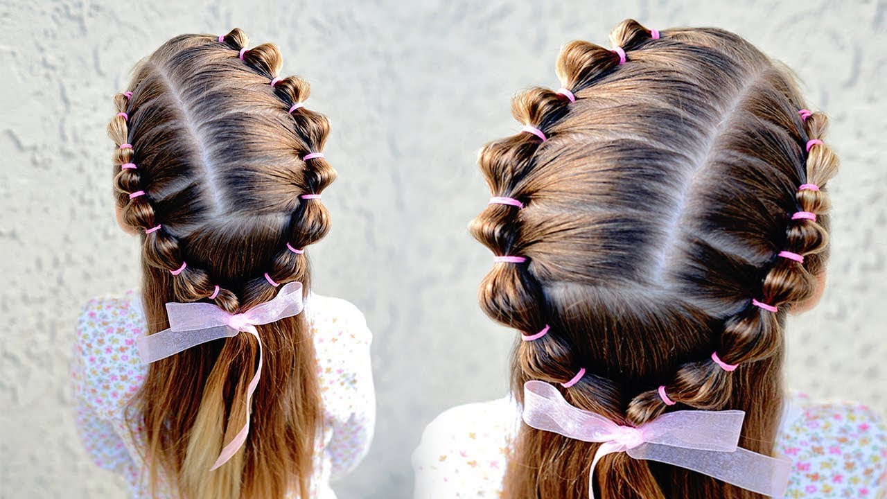 Toddler Hairstyle - Half up Bubble Braid