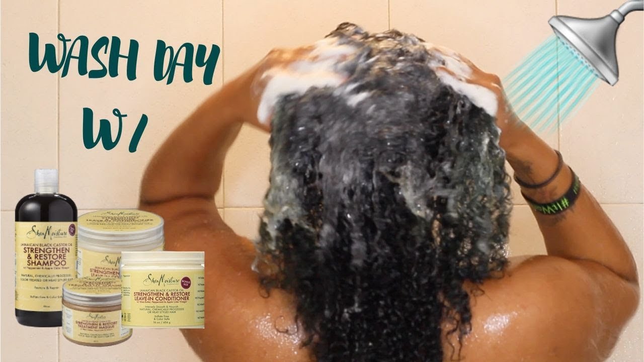 WASH DAY w/ Shea Moisture Jamaican Black Castor oil Strengthen and Restore