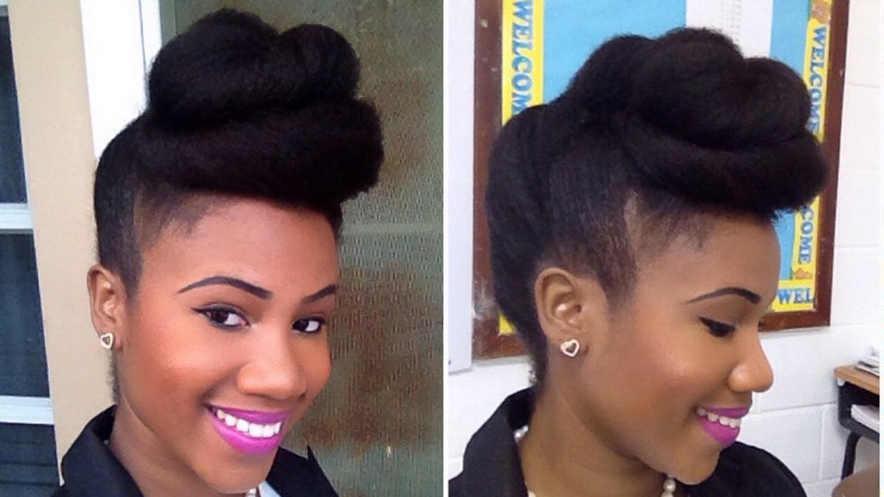 Twisted Pompadour | Roll, Tuck & Pin Updo on Natural Hair