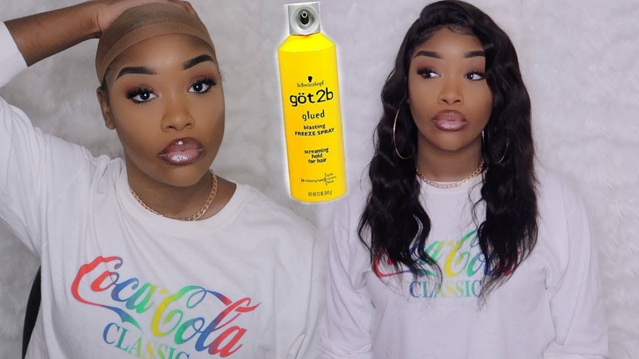 HOW I LAY MY LACE USING GOT2B GLUE HAIRSPRAY !! | ELLAIR HAIR