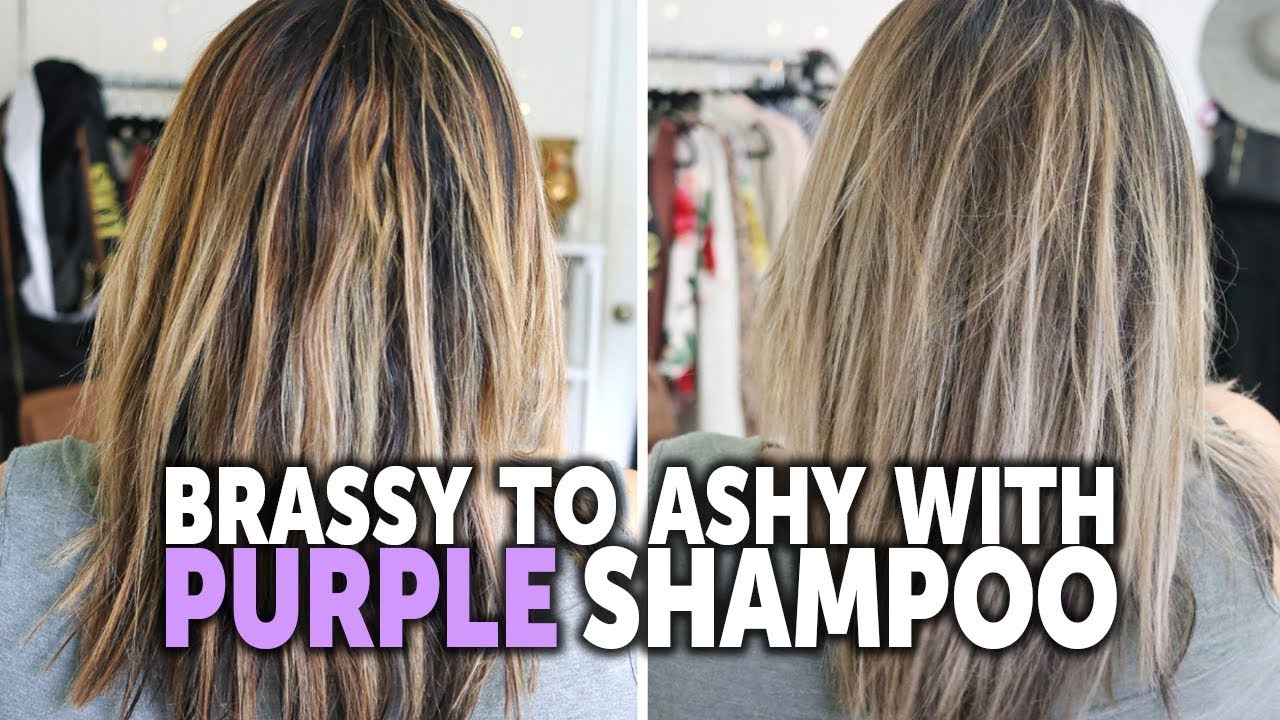 How to Tone Brassy Hair with Purple Shampoo - Drugstore Purple Shampoo Before and After