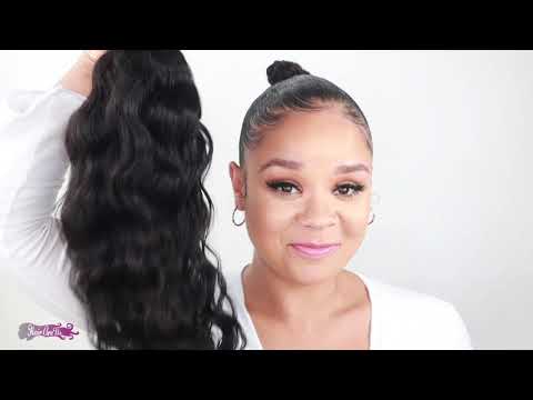 Quick &amp; Easy drawstring Wavy Ponytail Transformation