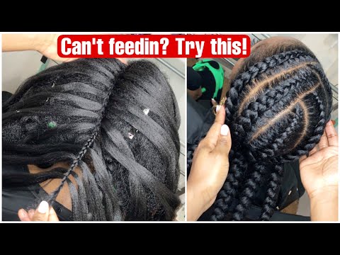 Can't feedin and braid? Try this crochet feedin technique + how to curl the ends of braids..