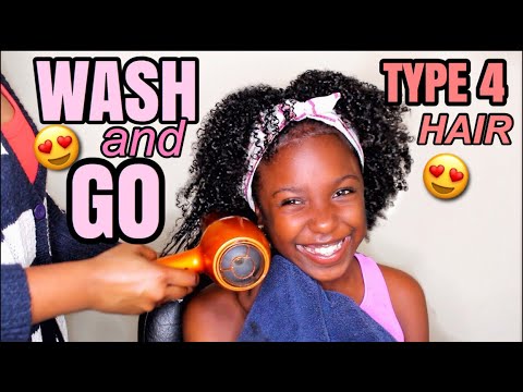 DOING MY HILARIOUS DAUGHTER'S WASH AND GO!!! | TYPE 4 HAIR!!