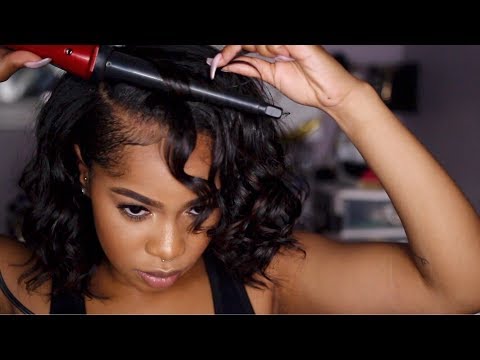 GRWM | How To: Curly Bob on Natural Hair + Simple Red Lip Makeup Look! | Dana Alexia