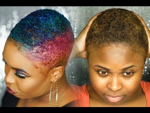 Rainbow Hair DIY! | Bleach &amp; Color Short TWA With Adore hair color | MAKEUP BY CARRIE