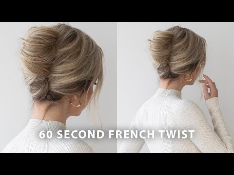 60 Second French Twist Updo Hair Tutorial