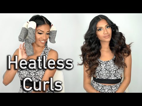 Heatless Sock Curls for THICK, FRIZZY Hair - HAIR TUTORIAL | ARIBA PERVAIZ