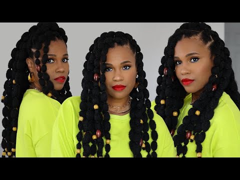 HOW TO: Bubble Braids / Poddle Puffs w. Marley Hair | VERY DETAILED TUTORIAL FOR BEGINNERS!
