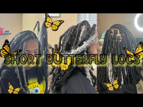 🦋SHORT GREY SKUNKSTRIPE/PEEKABOO BUTTERFLY LOCS TUTORIAL Distressed|ft.freetresshair|BACK TO SCHOOL