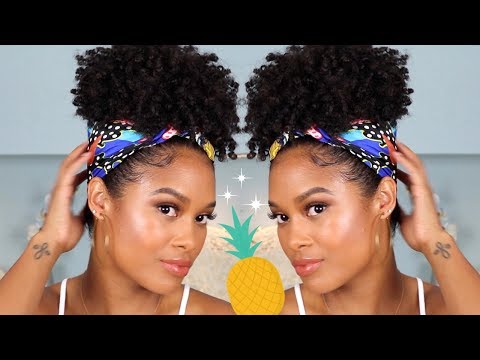summer hairstyle: pineapple tutorial for short natural hair