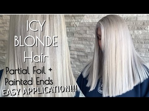 ICY BLONDE HAIR | Partial Foil + Painted Ends | EASY APPLICATION!!!