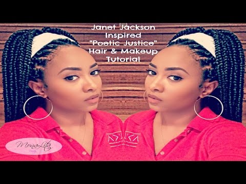 Janet Jackson | Poetic Justice Makeup &amp; Braid Tutorial