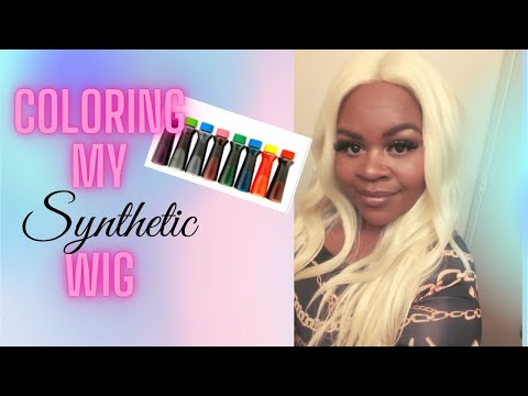 Watch me color my synthetic wig| With food coloring!?!