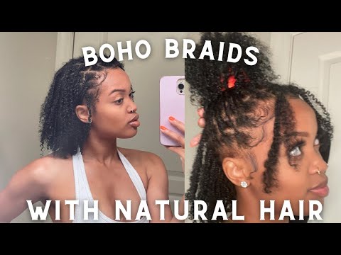 FREESTYLE BOHO BRAIDS No Hair Added | How To, Parting &amp; Styling