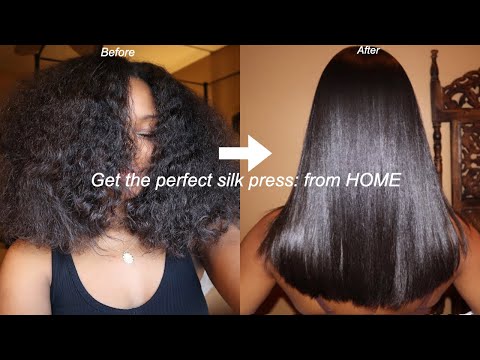 HOW TO: SILK PRESS YOUR NATURAL HAIR AT HOME | FROM CURLY TO BONE STRAIGHT