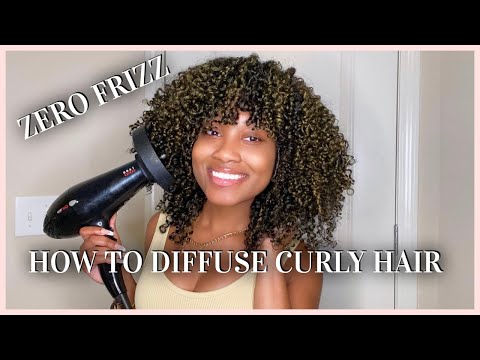 How To Diffuse Natural Curly Hair | NO FRIZZ + Tips &amp; Tricks