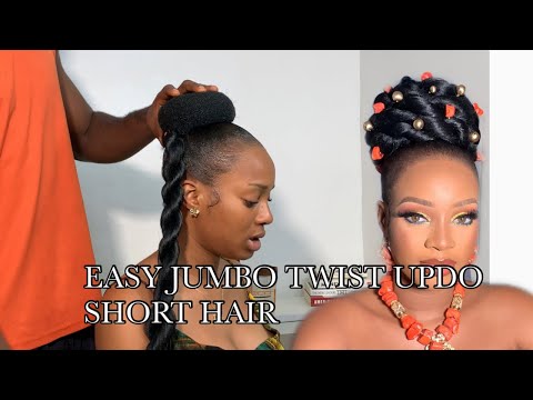 EASY JUMBO TWIST | TRADITIONAL HAIRSTYLE #jumbotwist #louisihuefo #protectivestyle #bridalhairstyle