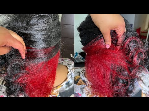 DYING NATURAL HAIR RED WITH ADORE SEMI PERMANENT🍎🍒