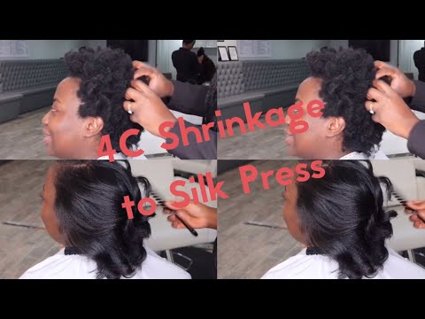Salon Work| 4C Shrinkage to Silk Press!! (VoiceOver)
