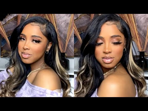Instant Highlights Clip In Extensions | Blonde Highlights on Natural Silk Press