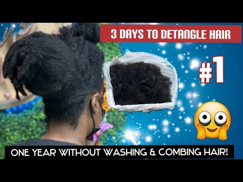 One year without washing &amp; combing hair!