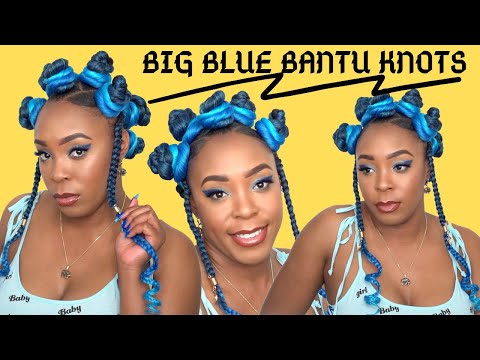 Big Blue Bantu Knots //Innocence Hair Spetra Synthetic Braid - EZ BRAID RAINBOW 30 – /WIGTYPES.COM