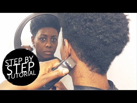 How to Cut a Tapered Faux Hawk on 4B/4C Natural Hair | BEAUTYCUTRIGHT
